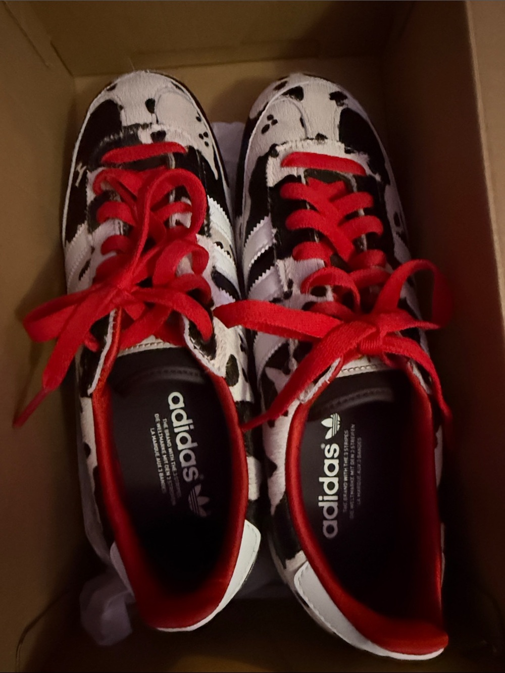 Adidas Women Red & Black Cow-Print Sneakers